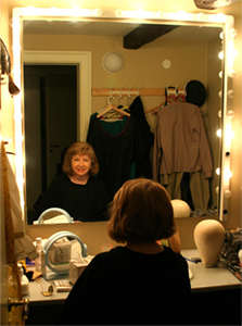 Kristin in dressing room